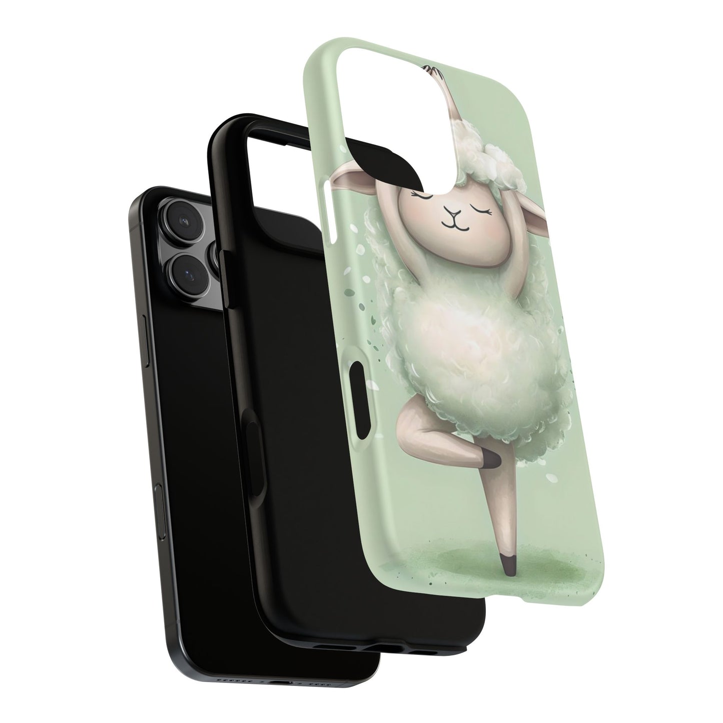 Cute Yoga Sheep Phone Case — Pastel Lamb Ballerina Protective Cover