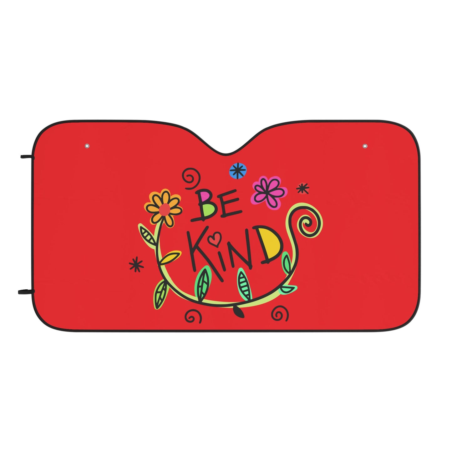 Be Kind Car Sun Shade — Floral Tempered Windshield Protector