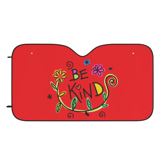Be Kind Car Sun Shade — Floral Tempered Windshield Protector
