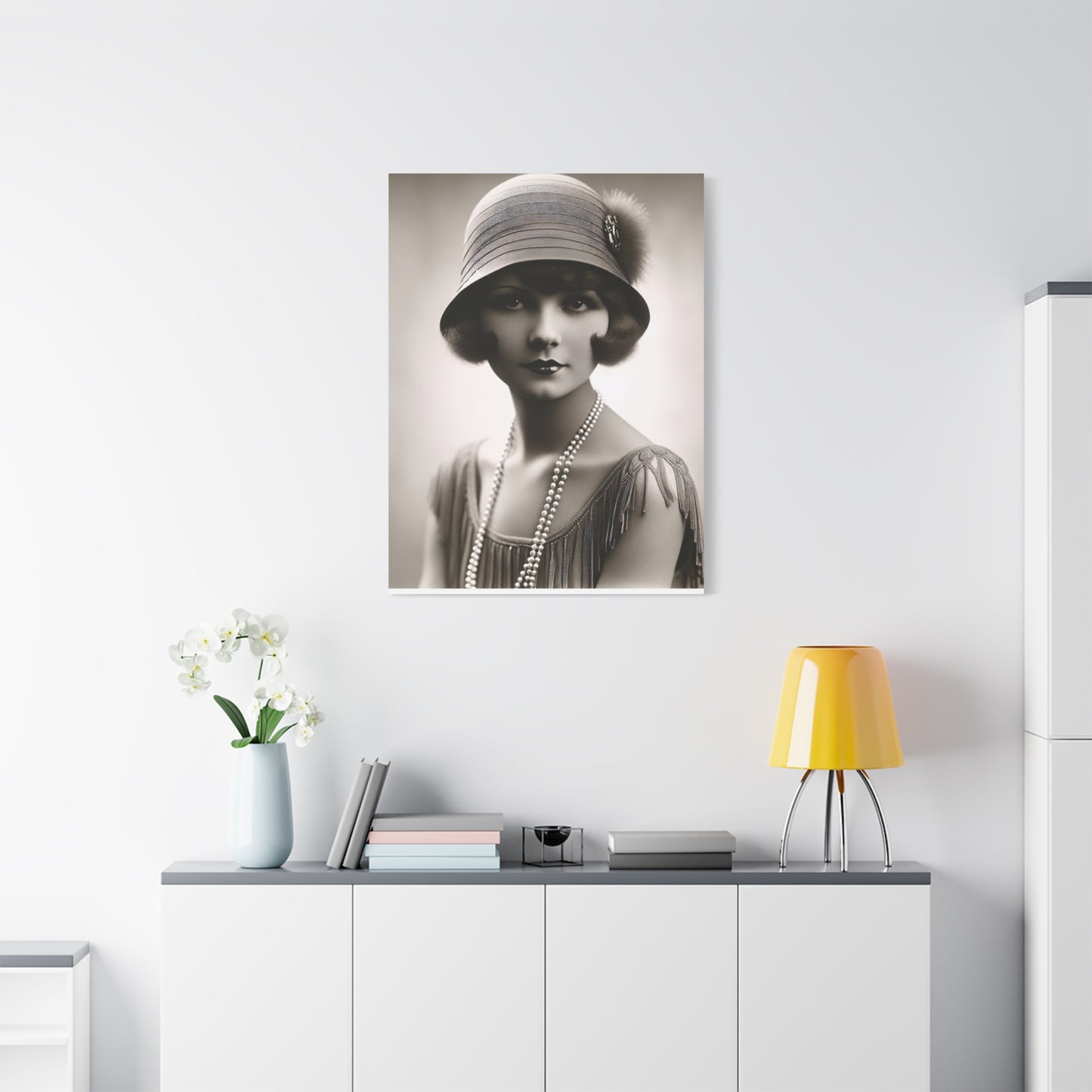 Vintage 1920s Flapper Portrait Canvas