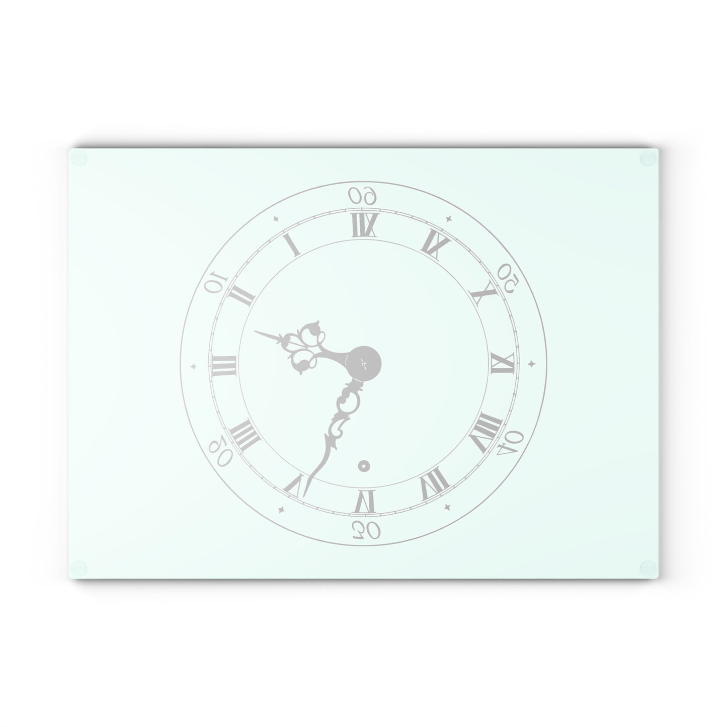 Elegant Clock Design Glass Cutting Board Unique Kitchen Decor