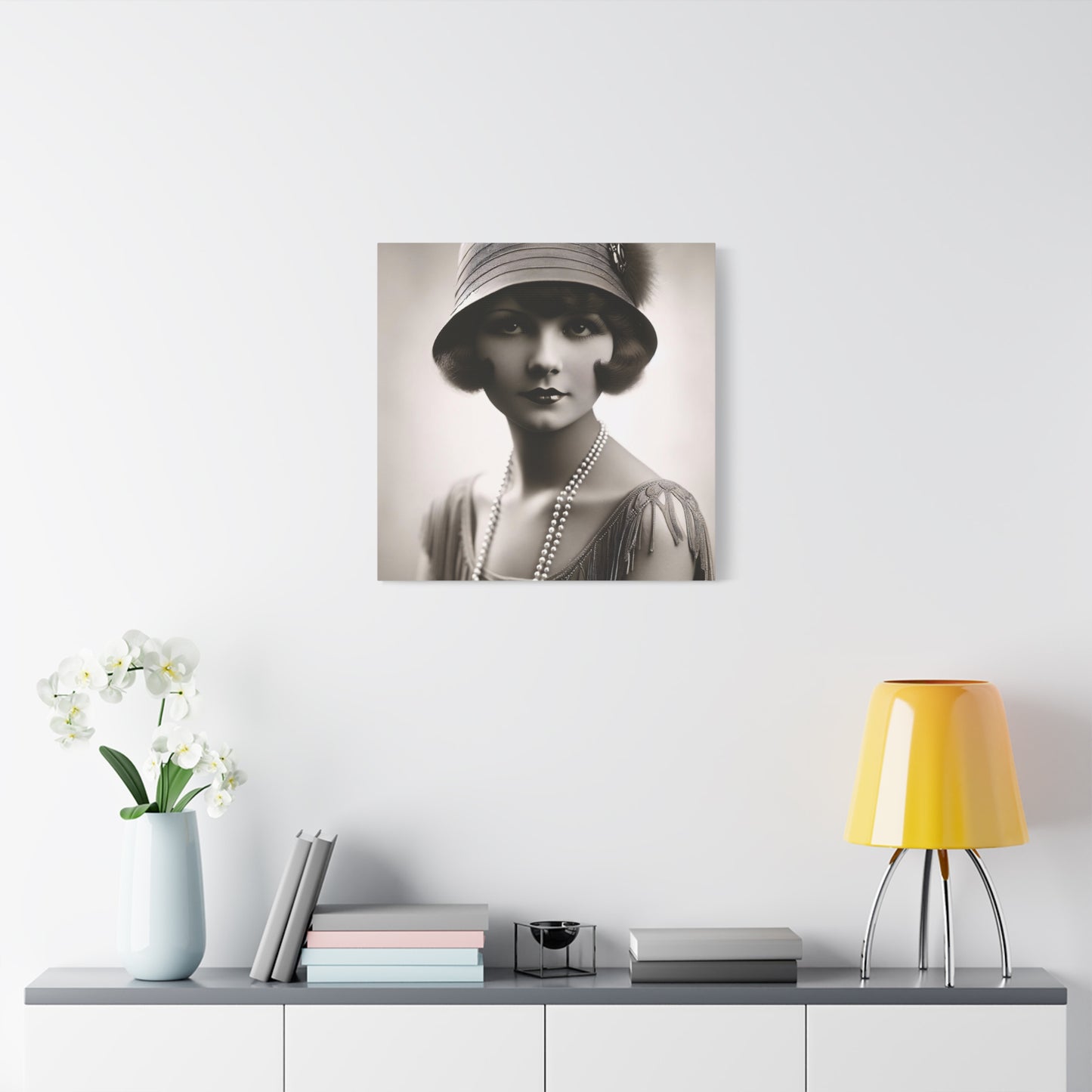 Vintage 1920s Flapper Portrait Canvas