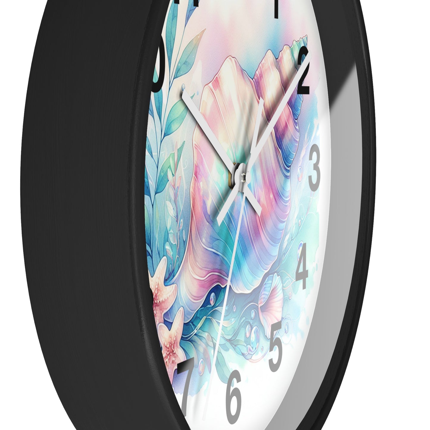 Seashell Pastel Wall Clock — Beachy Coastal Home Decor