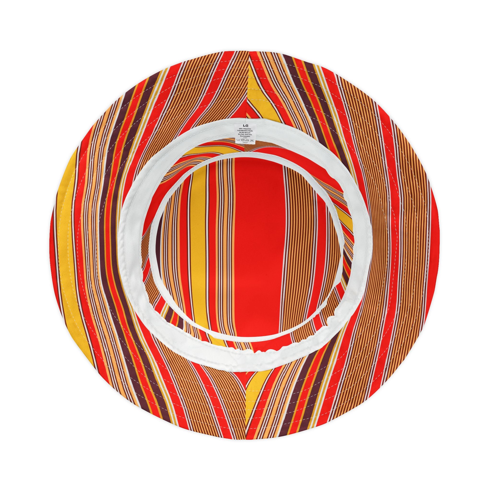 Red Stripe Pattern Bucket Hat — Vibrant Summer Sun Hat