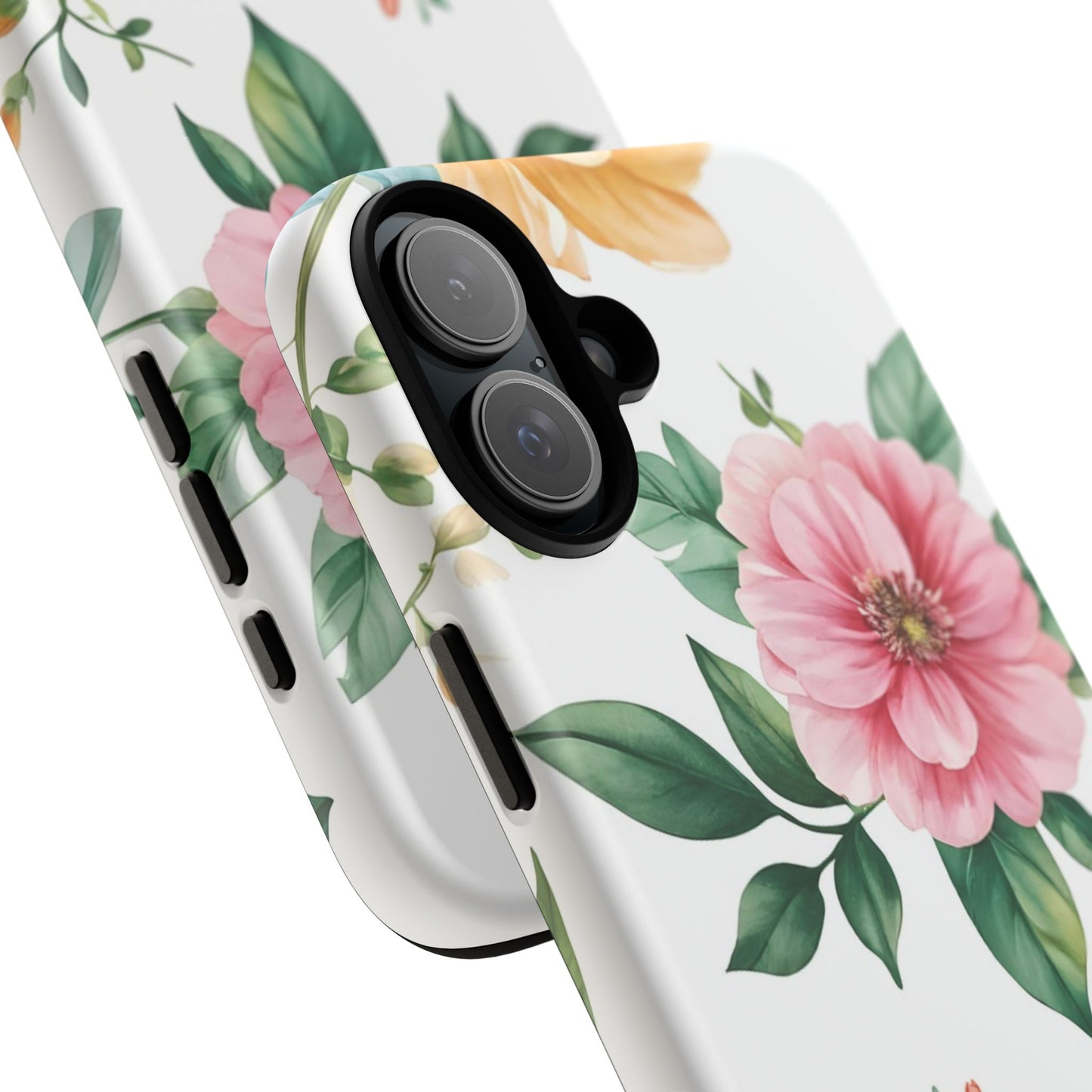 Floral Tough Phone Case — Pink Peony Protective Phone Cover