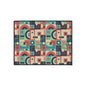 Retro Geometric Heavy Duty Floor Mat — Mid-Century Modern Entryway Rug