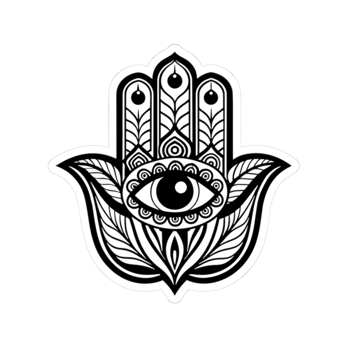 Hamsa Hand Eye Kiss-Cut Sticker — Protective Boho Spiritual Decal