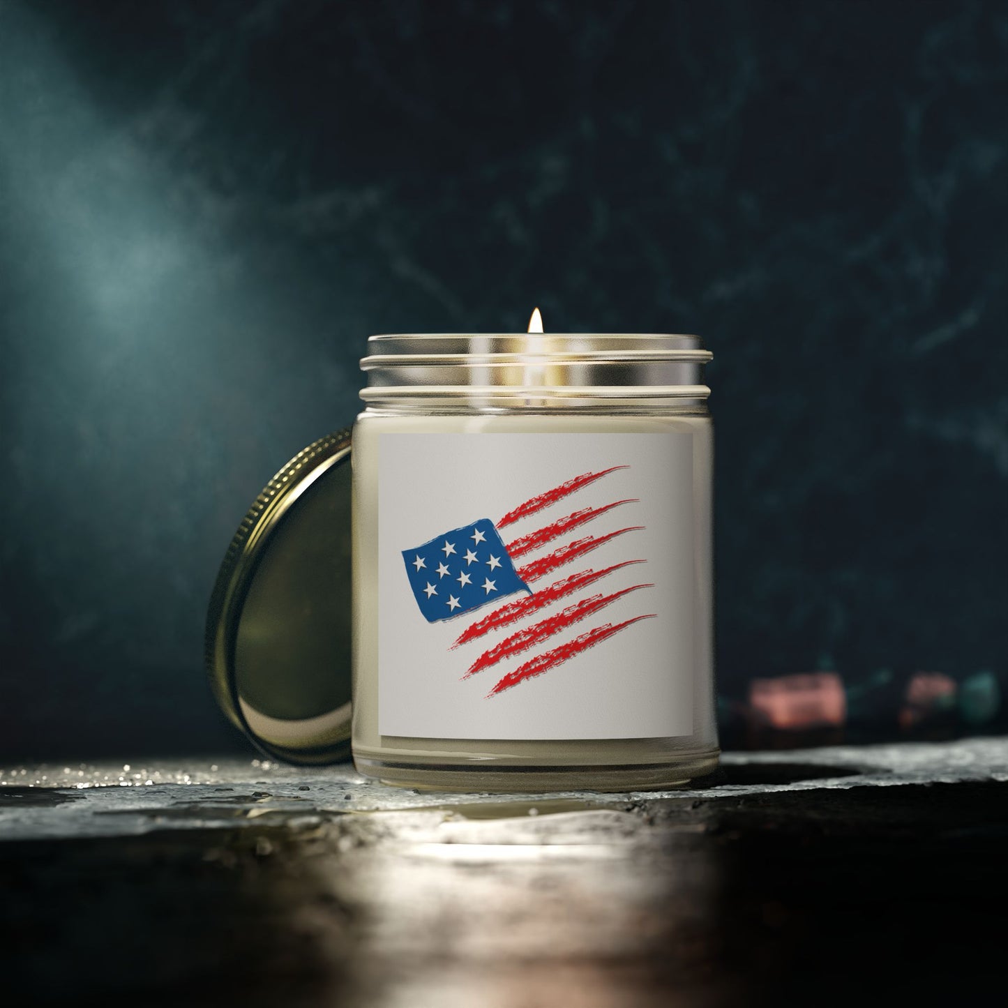 Patriotic Scented Candle, American Flag Decor