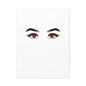 Glam Eyes Matte Canvas Wall Art — Brown Eyes with Red Lashes
