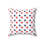 Spun Polyester Square Pillow stars red white and blue