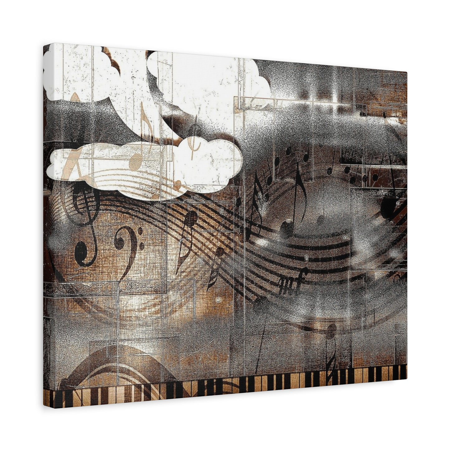 Abstract Musical Notes Matte Stretched Canvas Art (1.25")
