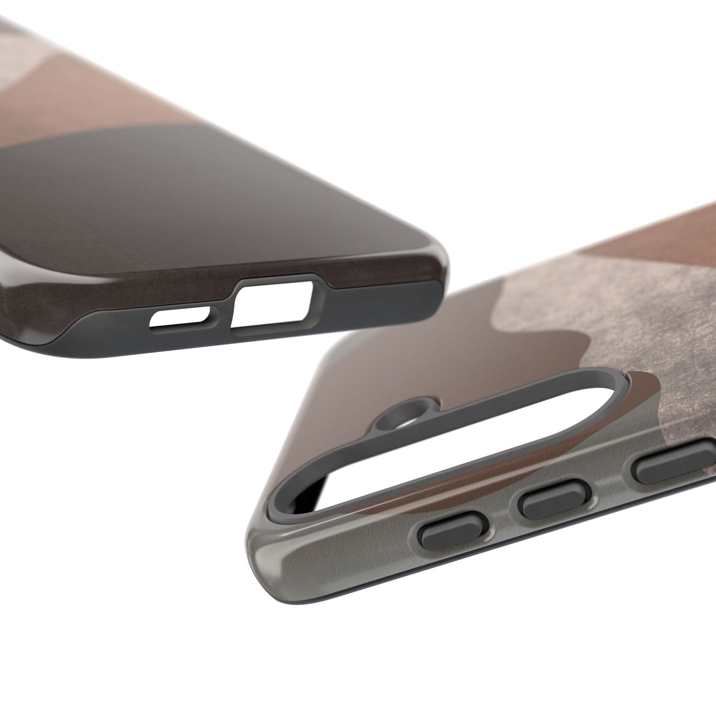 Abstract Earthtone Phone Case — Brown Layered Rugged Tough Case