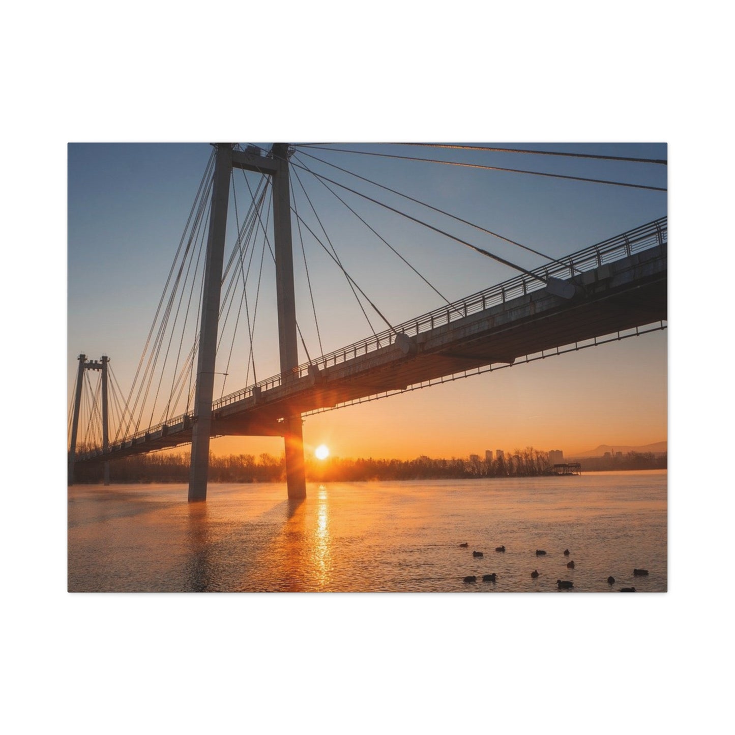 Sunrise Bridge Canvas Wall Art — Matte Stretched Canvas