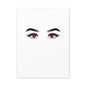Glam Eyes Matte Canvas Wall Art — Brown Eyes with Red Lashes