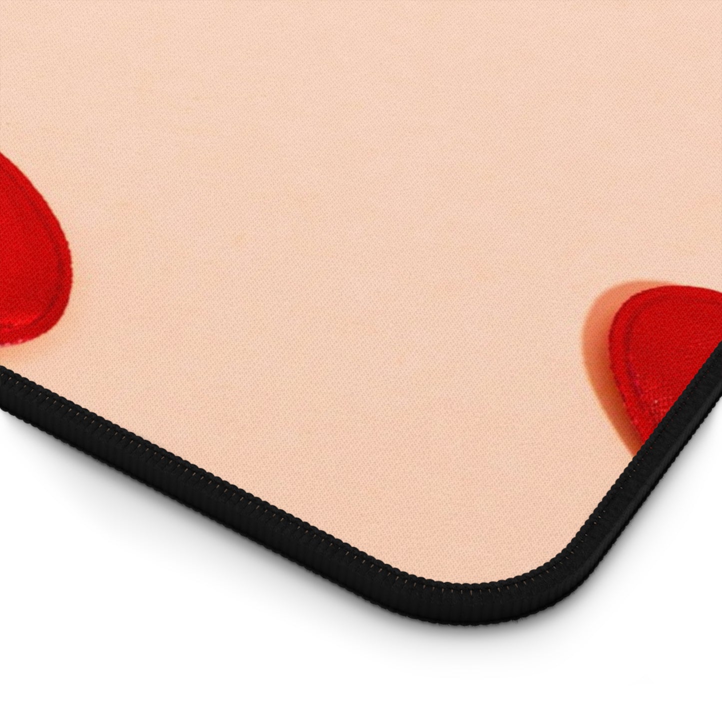 Desk Mat - Scattered Red Hearts Valentine Mouse Pad for Romantic Gift