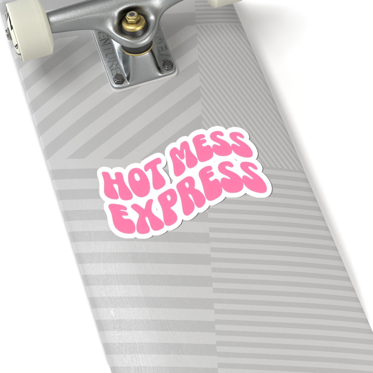 Hot Mess Express Kiss-Cut Sticker – Retro Pink Groovy Laptop Decal