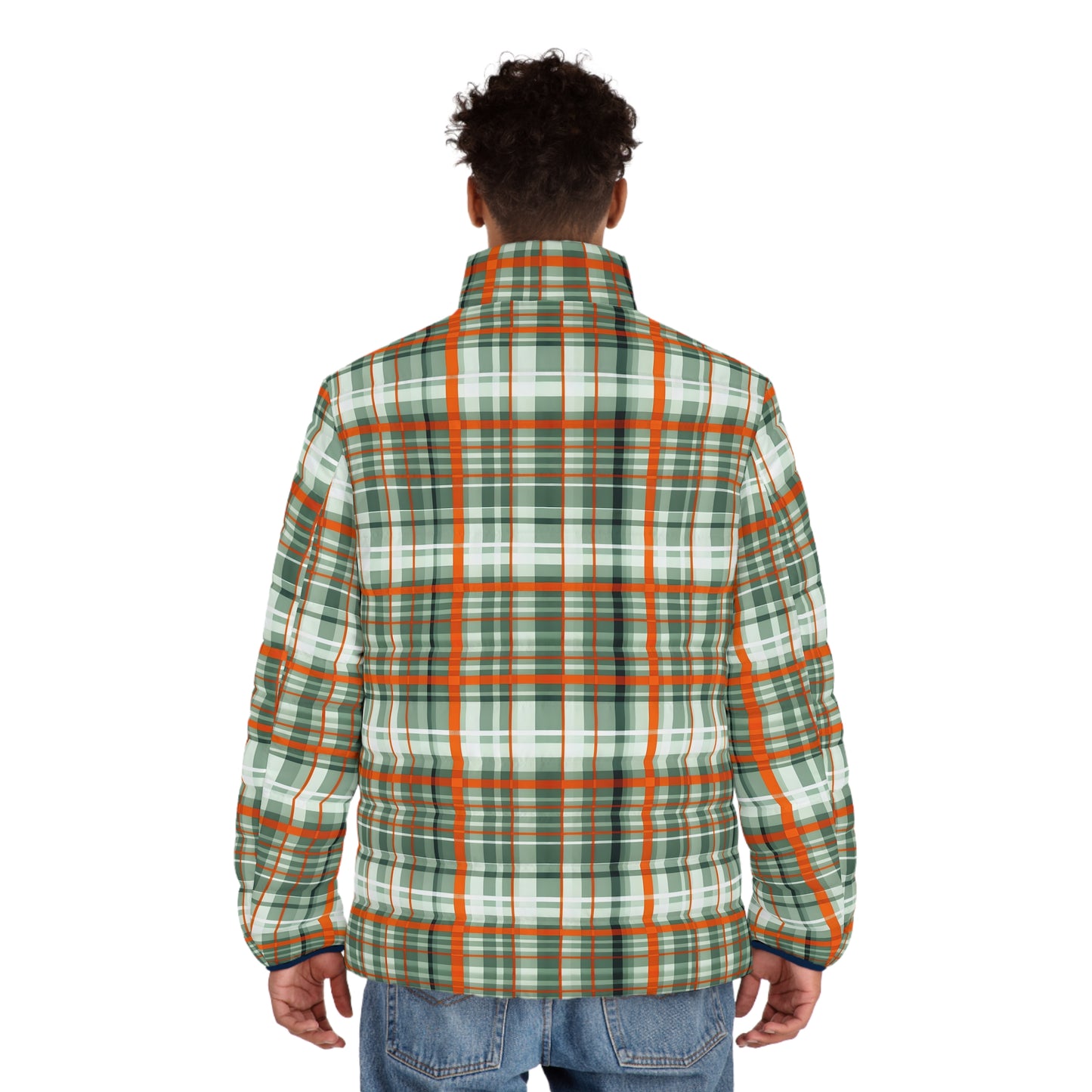 Stylish Men's Plaid Puffer Jacket, Outdoor Wear, Casual Style, Fall Fashion, Gift for Him, Winter Layering