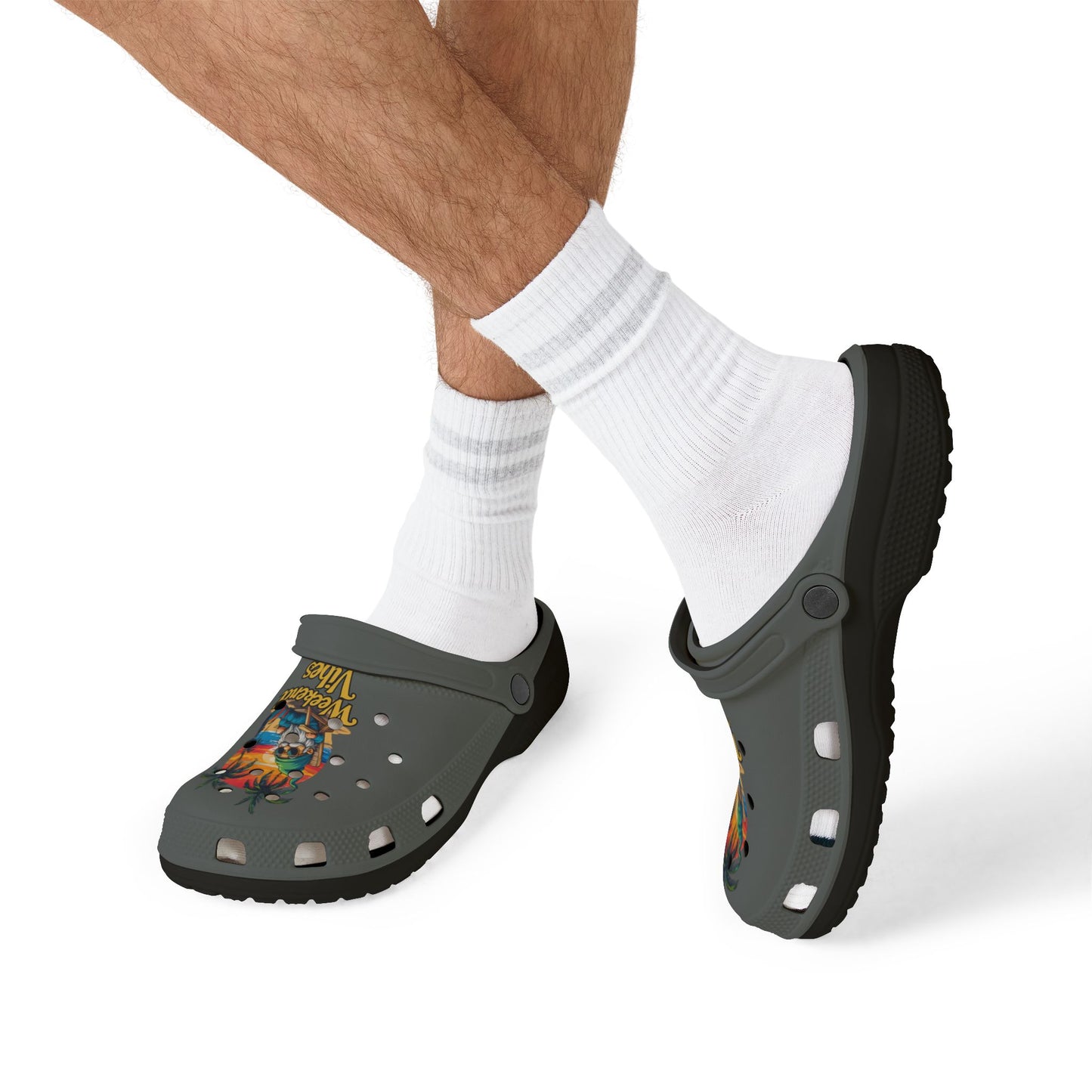 Weekend Vibes EVA Clogs — Tropical Beach Graphic Foam Shoes