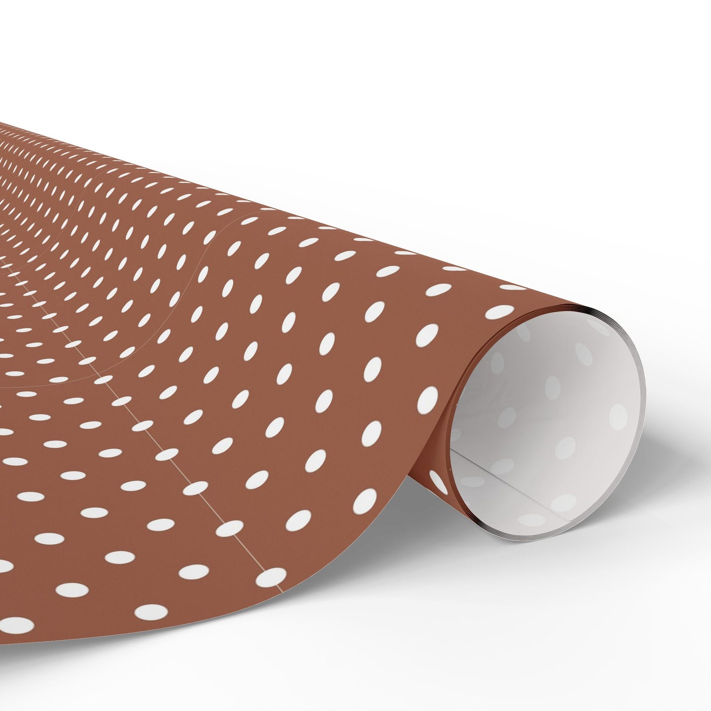 Polka Dot Brown Wrapping Paper Roll — Reversible Holiday & Gift Wrap