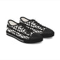 Low Top Sneakers — Black & White Geometric Lattice Pattern
