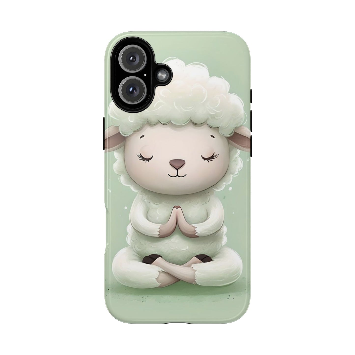 Meditating Lamb Phone Case — Cute Pastel Protective iPhone Cover