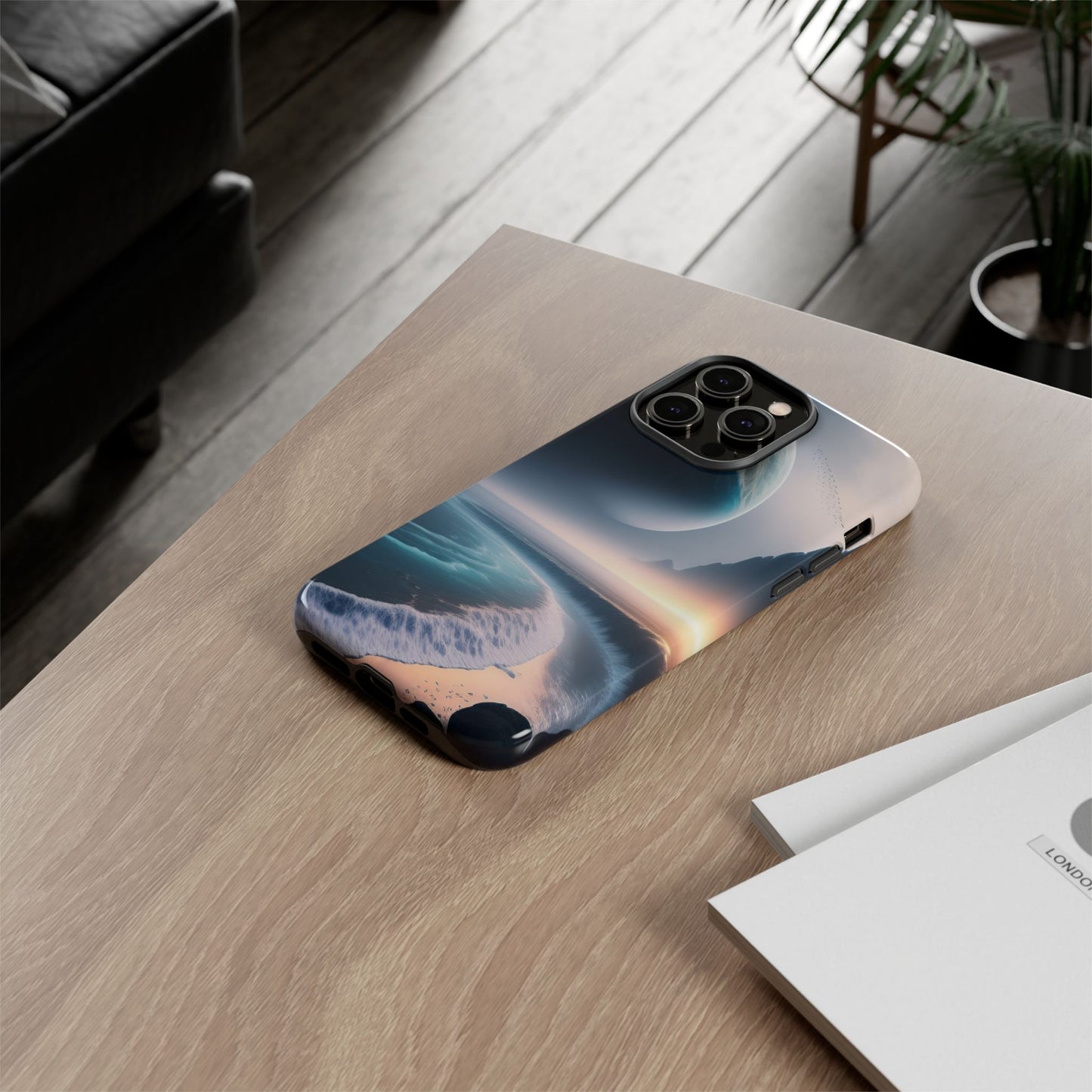 Galaxy Ocean Phone Case — Surreal Planet Beach Tough Case