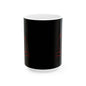 Black Cat Outline Ceramic Mug – Minimal Red Cat Design, 11oz & 15oz