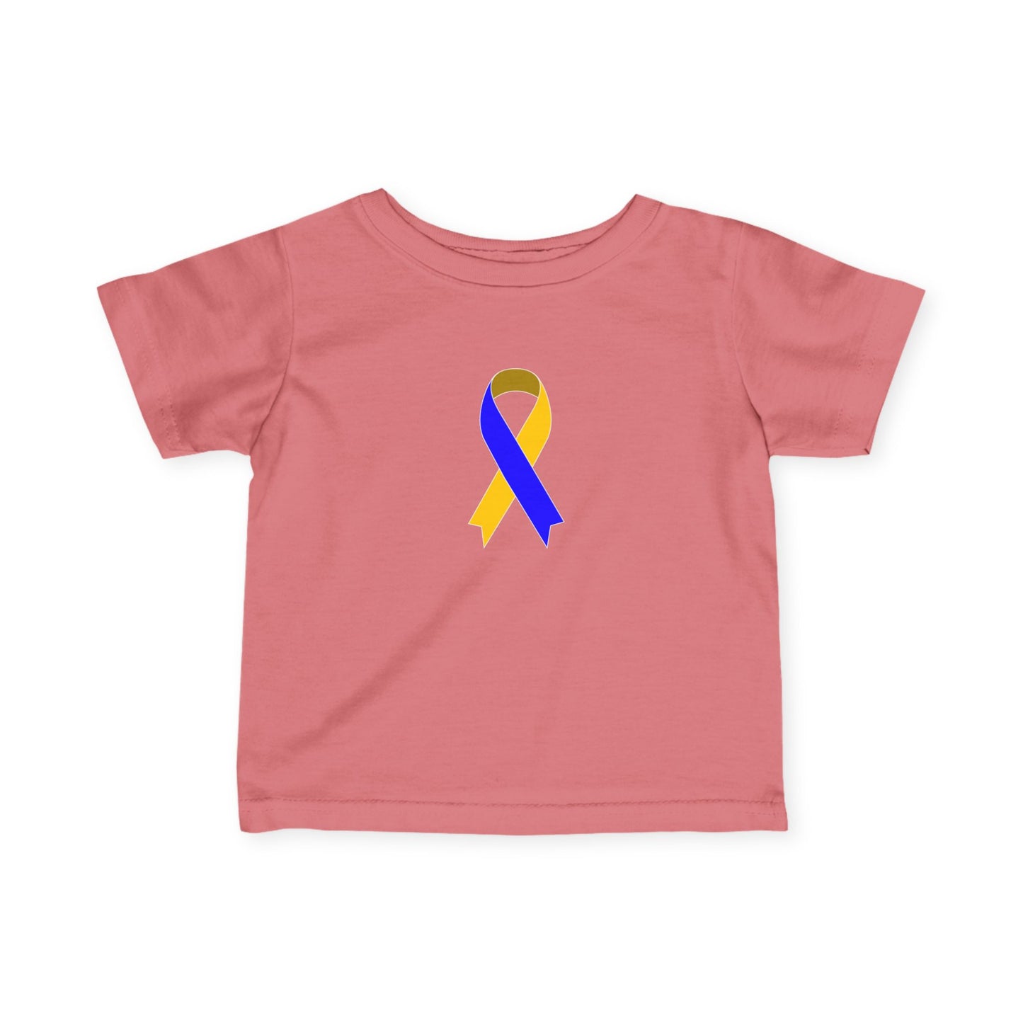 Infant Fine Jersey Tee with Blue and Yellow Ribbon, Cute Baby T-Shirt, Baby Shower Gift, Toddler Apparel, Infant Outfit, Newborn Clothes