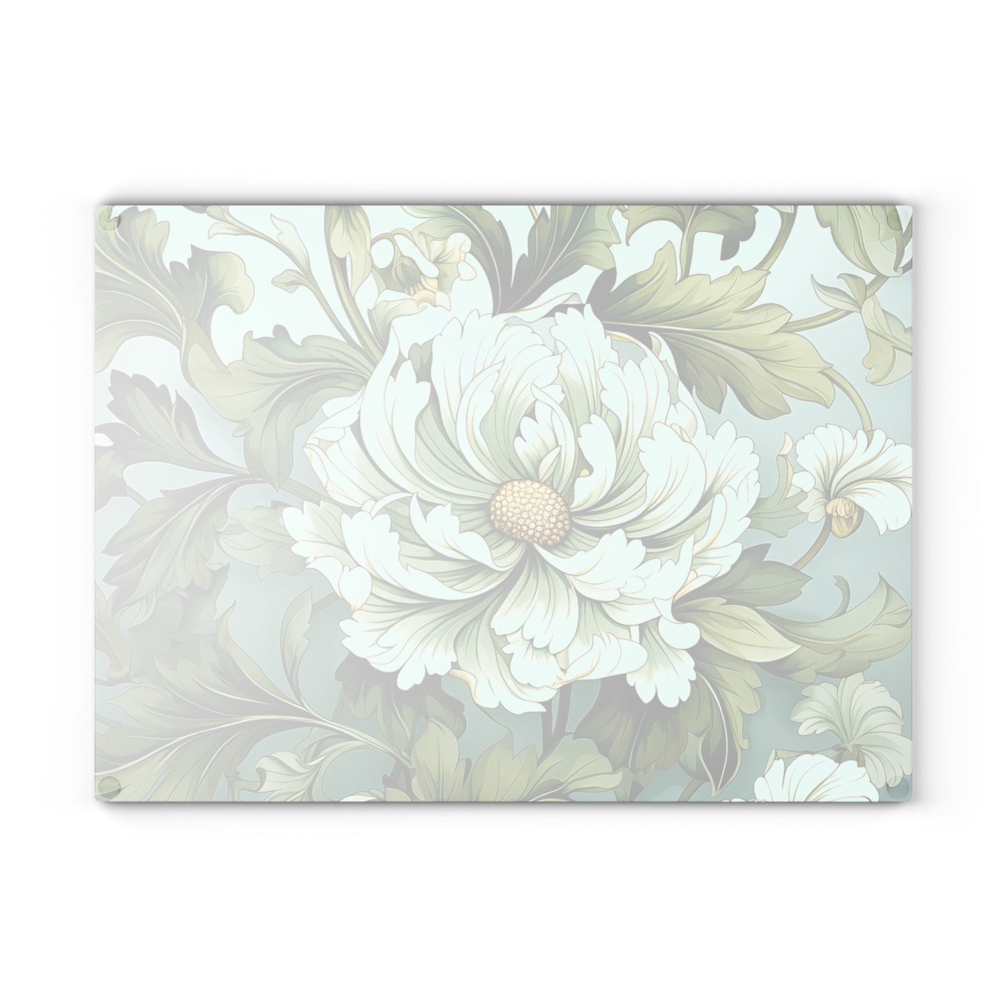 Floral Glass Cutting Board - Elegant Kitchen Decor