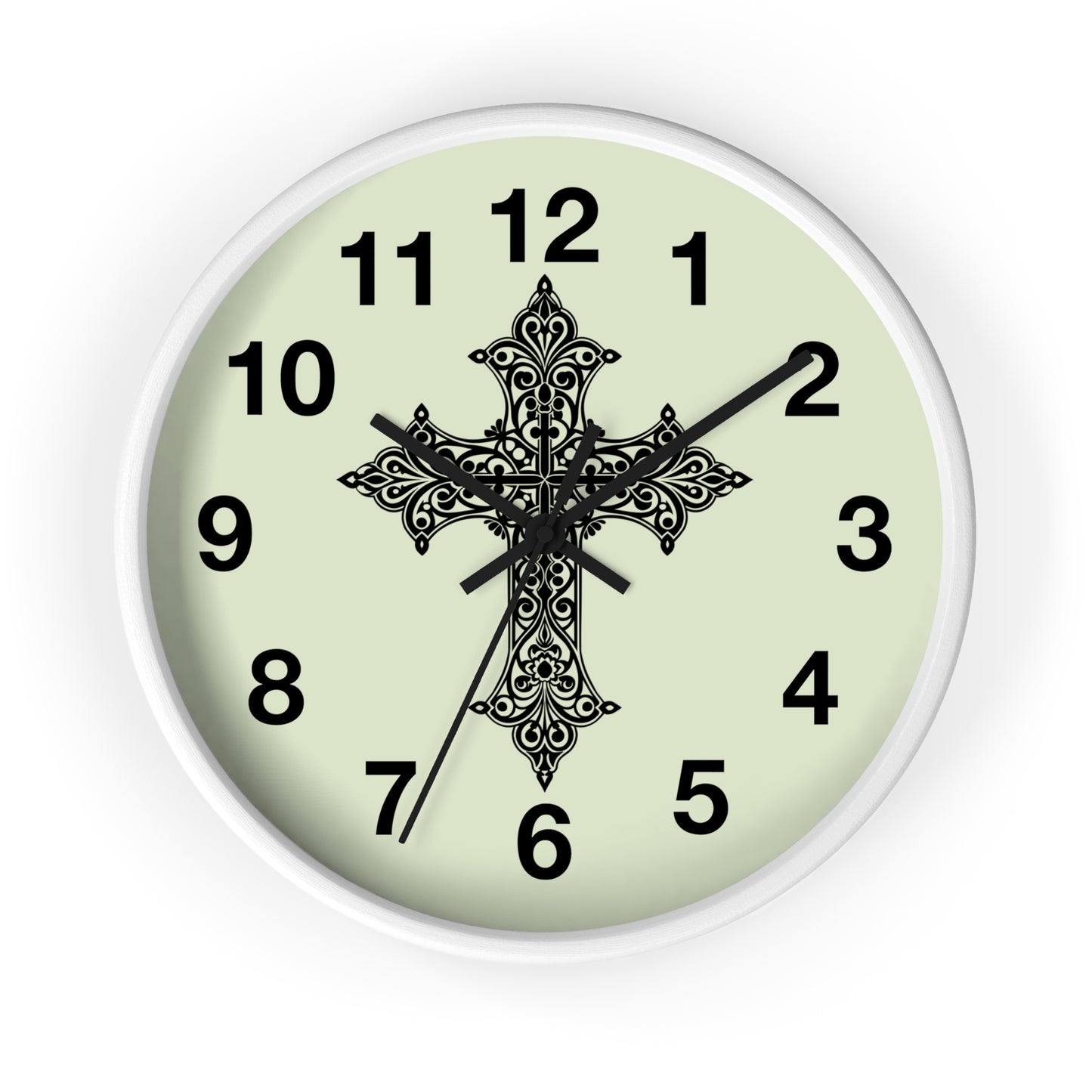 Elegant Cross Wall Clock | Faith-Inspired Home Decor, Unique Gift for Christians, Living Room Accent, Religious Wall Art