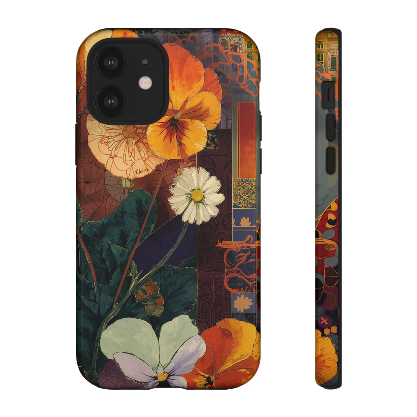 Floral Pansy Tough Phone Case — Vintage Botanical Protection