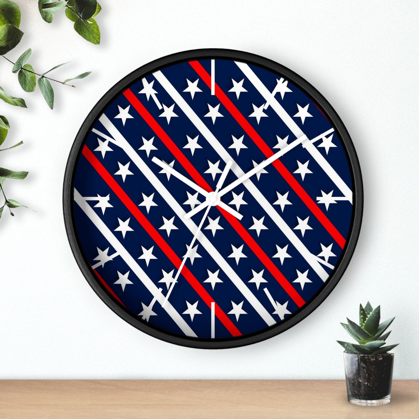 Wall Clock Red white and blue