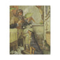 Vintage Cottage Animal Illustration Matte Canvas Print