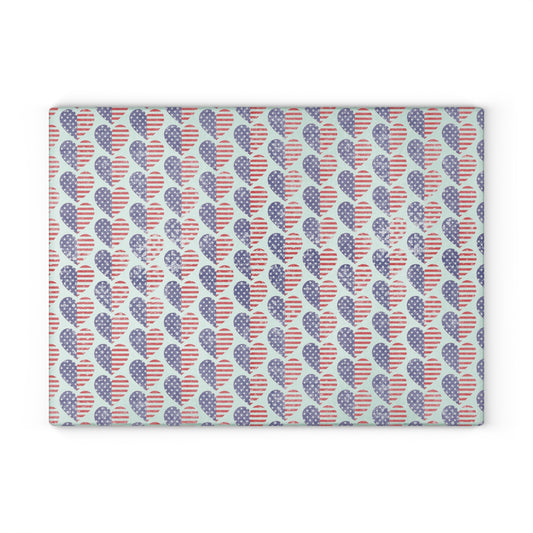 Patriotic Glass Cutting Board for Home Chefs