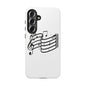 Musical Notes Phone Case — Black Treble Clef Music Staff Tough Case