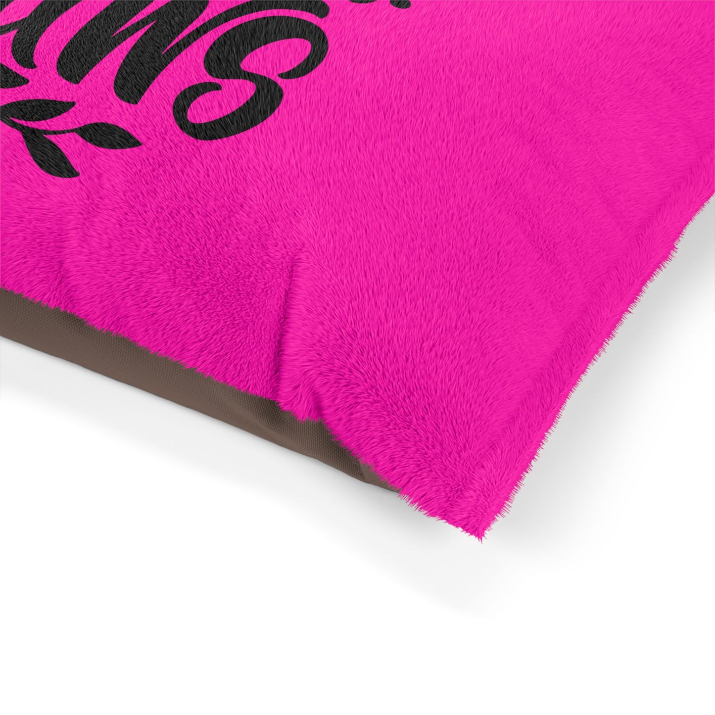 Pet Bed — "Love Has Four Paws" Fuchsia Plush Dog & Cat Bed