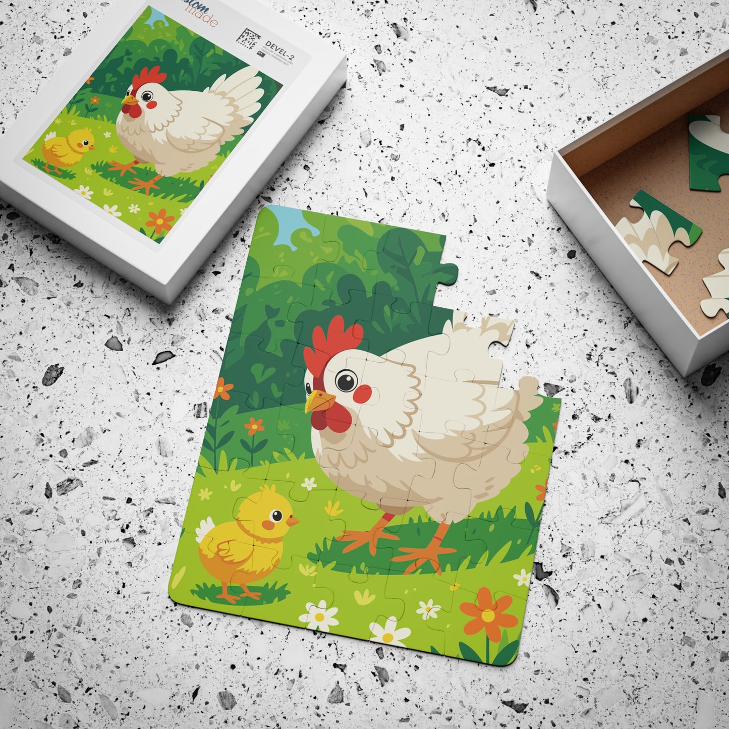 Mama Hen and Chick Puzzle Kids Puzzle | 30-Piece Wood Jigsaw