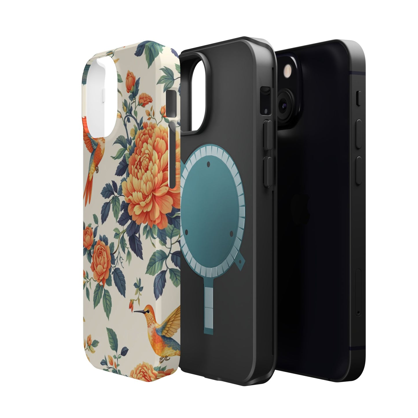 Floral Hummingbird Magnetic Phone Case — Impact-Resistant Protective Cover