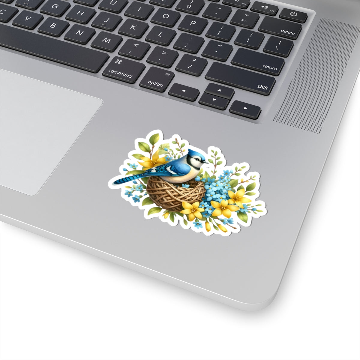 Bluebird Nest Floral Sticker — Kiss-Cut Decorative Vinyl Sticker