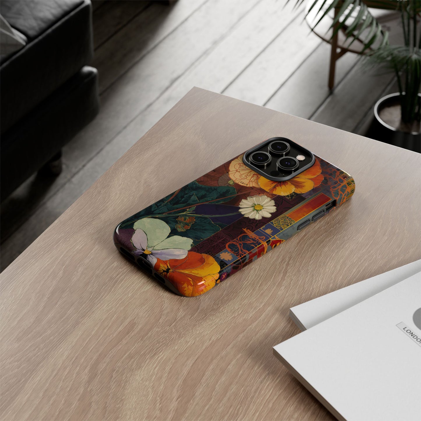 Floral Pansy Tough Phone Case — Vintage Botanical Protection