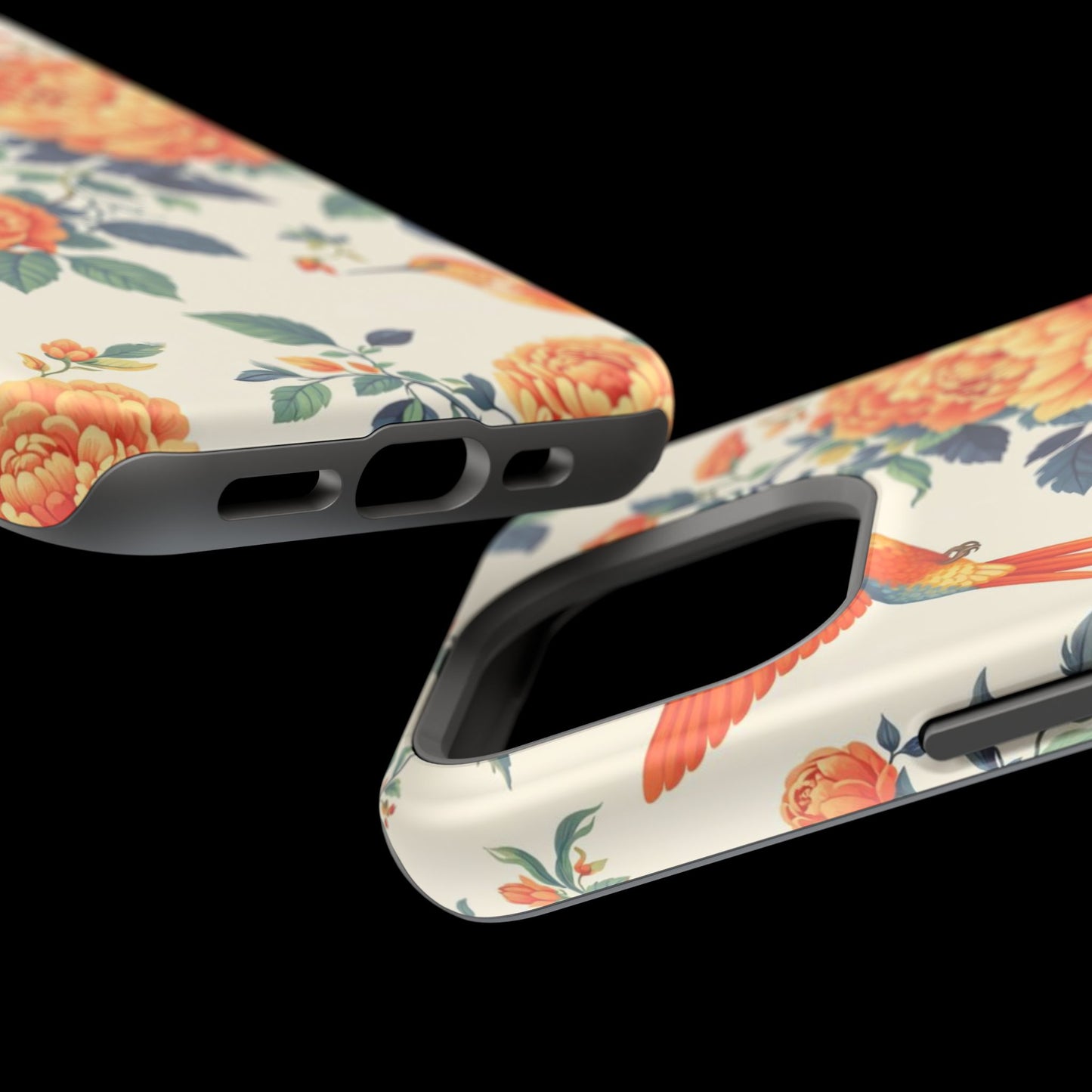 Floral Hummingbird Magnetic Phone Case — Impact-Resistant Protective Cover