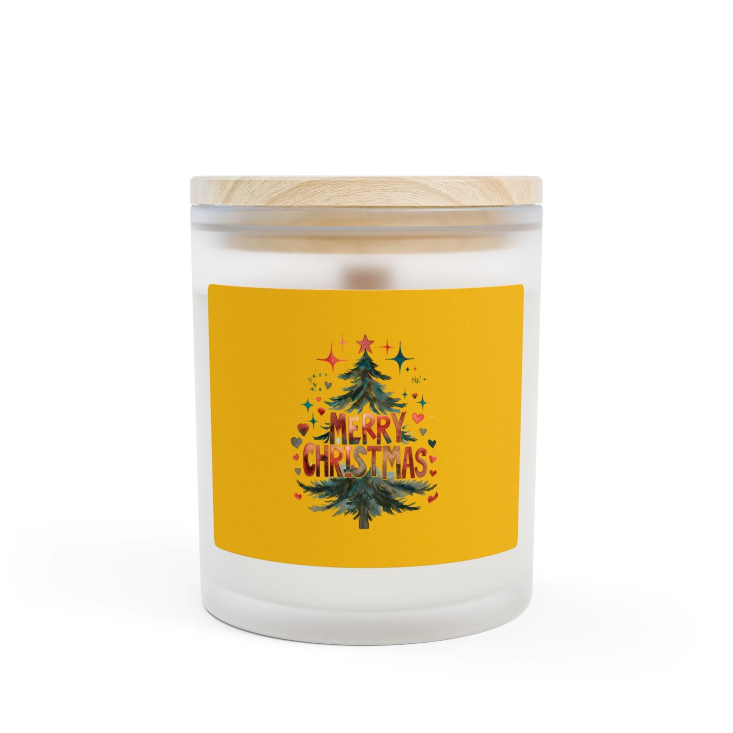Merry Christmas Frosted Glass Candle - Holiday Gift, Home Decor, Cozy Vibes, Winter Celebrations, Festive Candle