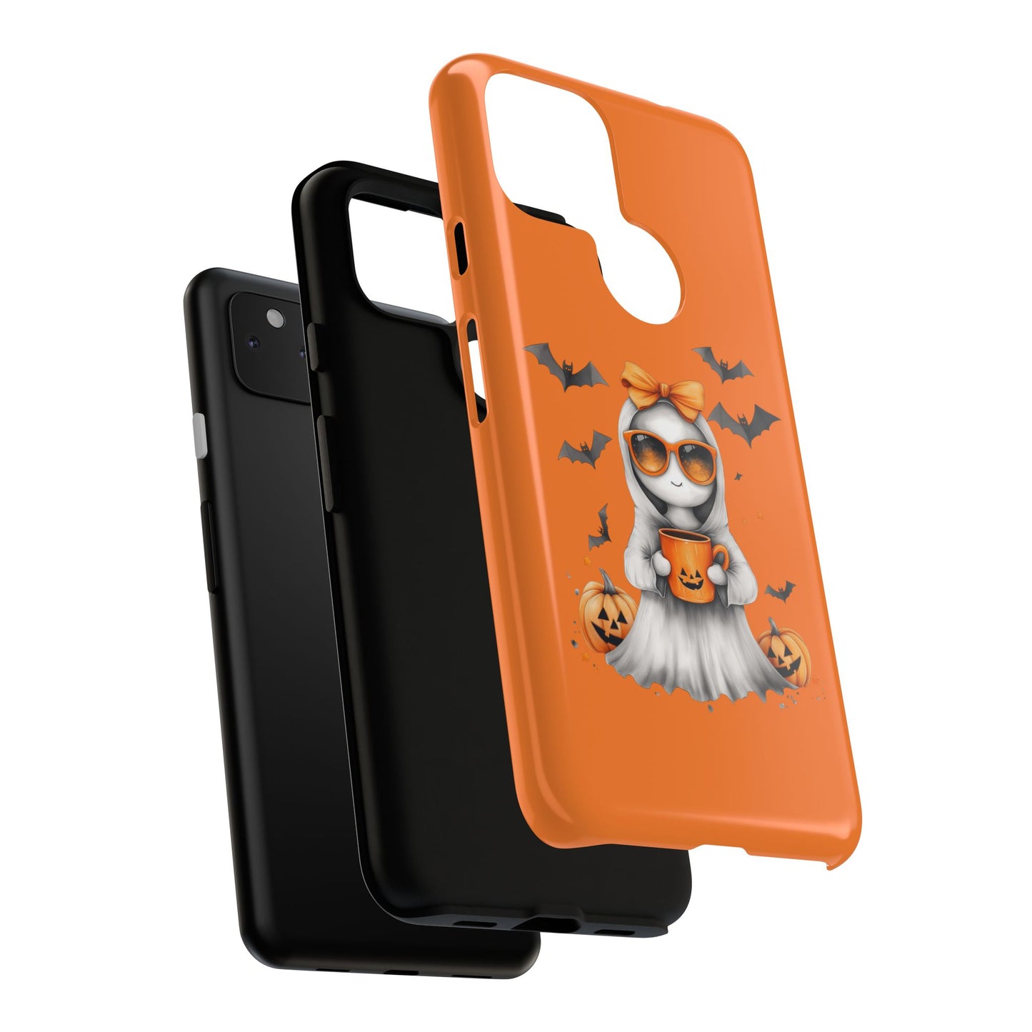 Halloween Ghost Phone Case, Cute Cat Ghost Case, Autumn Phone Cover, Spooky Season Gift, Trick or Treat Case
