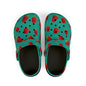 Strawberry Print Kid's EVA Foam Clogs, Fun Summer Footwear, Playful Garden Clogs, Kids Summer Shoes, Cute Outdoor Sandals