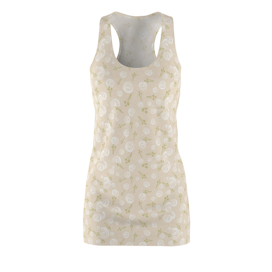 Floral Summer Racerback Dress, Casual Wear, Beach Day Outfit, Vacation Dress, Women’s Day Gift, Soft and Breezy Dress