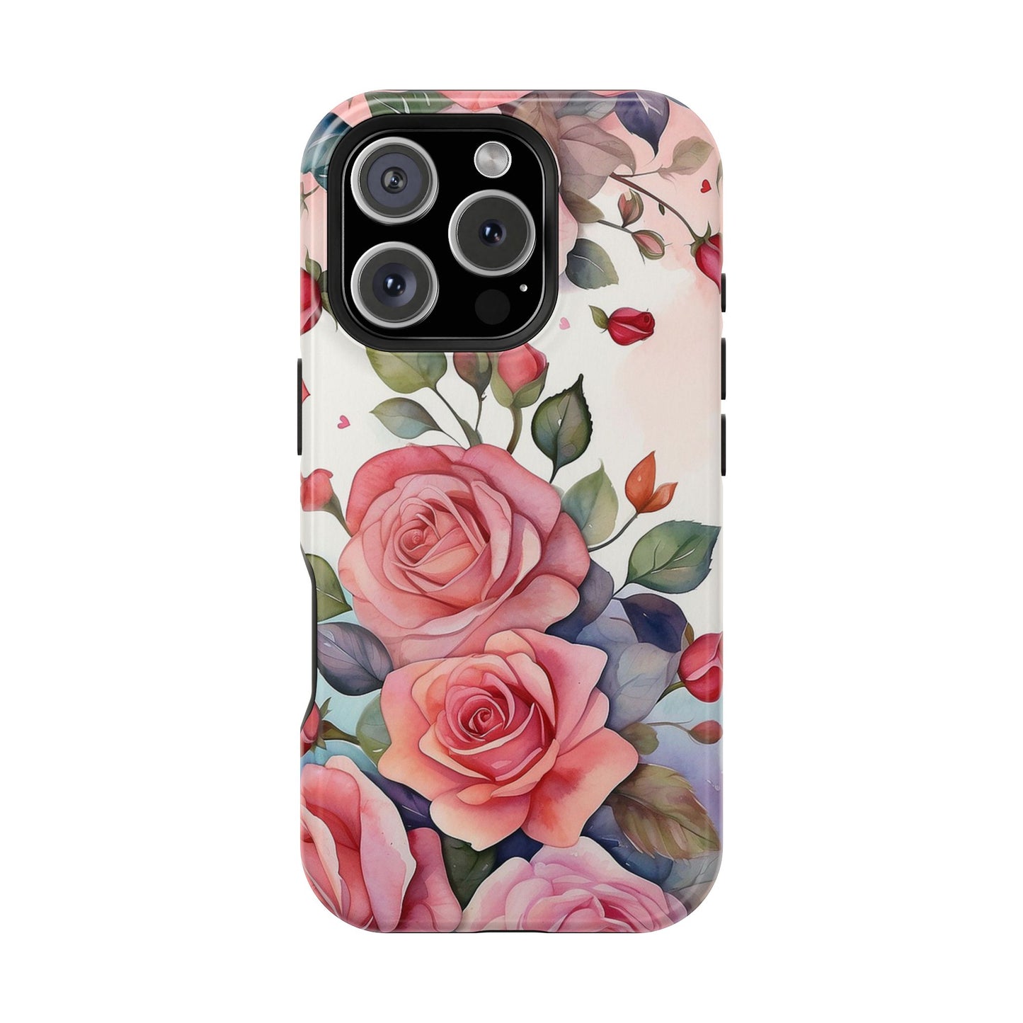 Floral Rose Magnetic Phone Case — Impact-Resistant Protective Cover