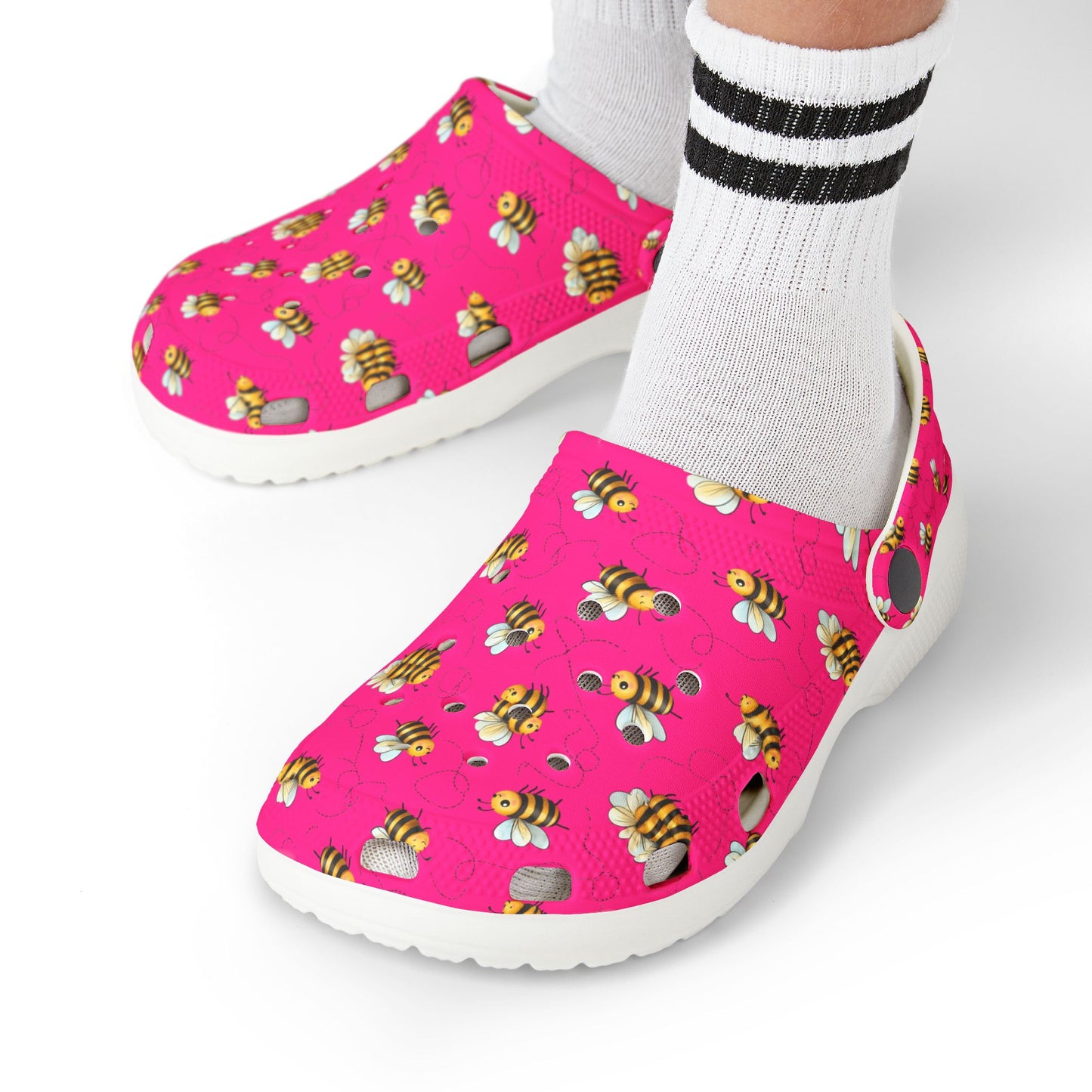 Kids' Floral Bee Clogs - Fun Summer Slip-On