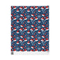 Holiday Snowman Wrapping Paper Roll — Festive Blue & Red Christmas Gift Wrap