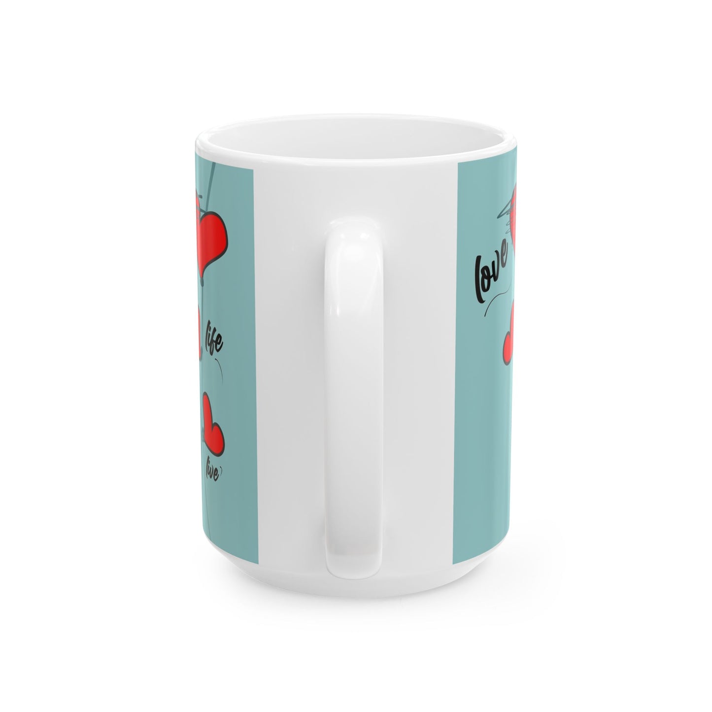 Love Every Moment Ceramic Mug (11oz, 15oz) – Heart Illustration Gift Mug