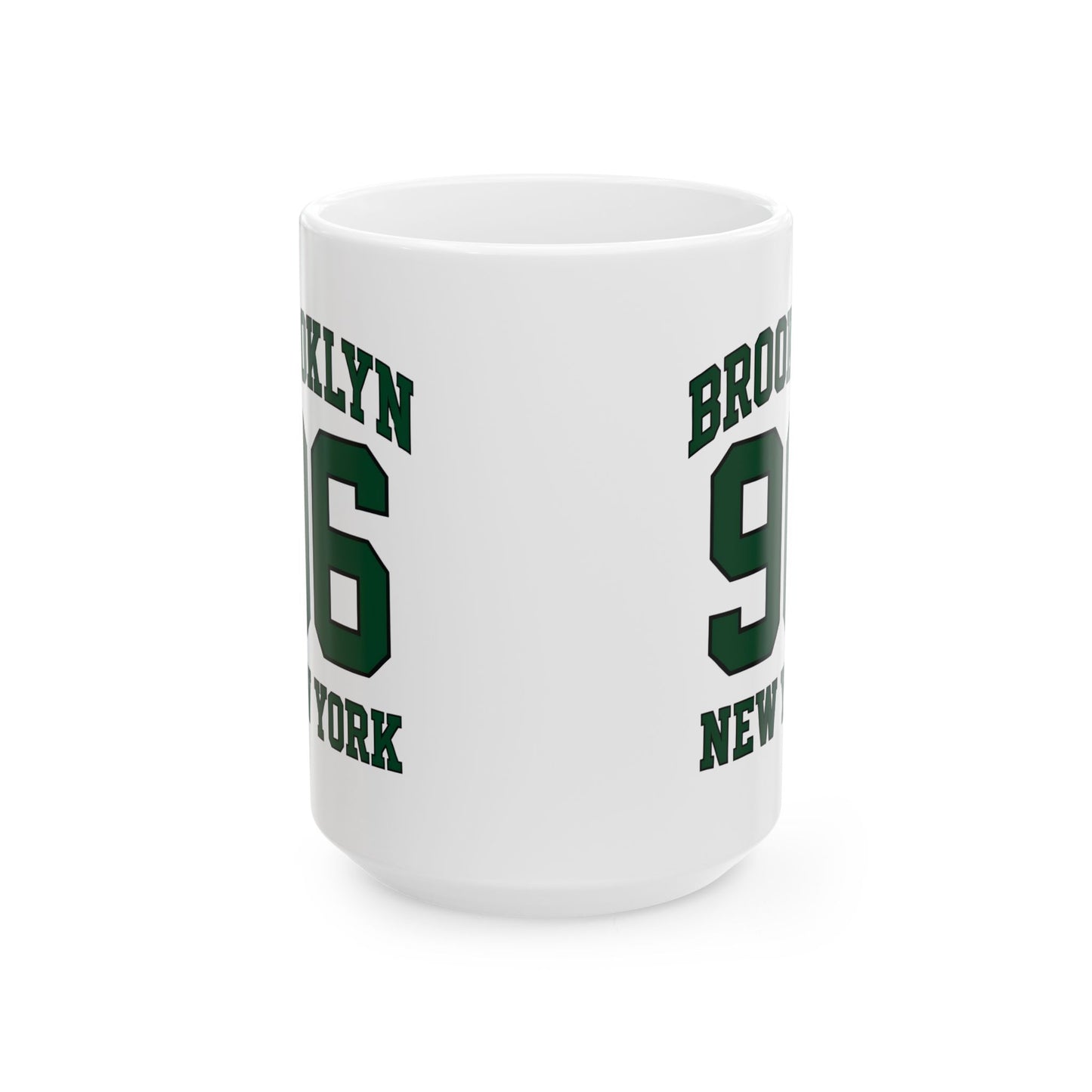 Brooklyn 96 New York Ceramic Mug — Retro Varsity Number Coffee Cup